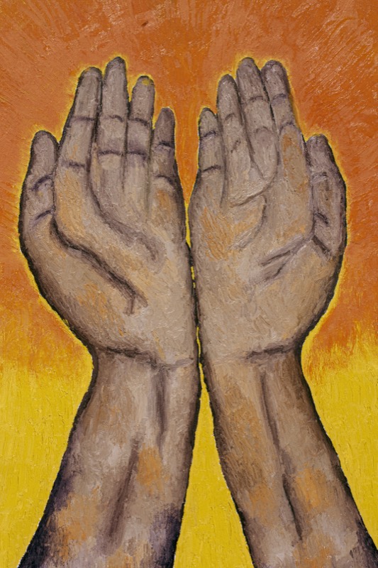 Détail de la toile « Les Mains »